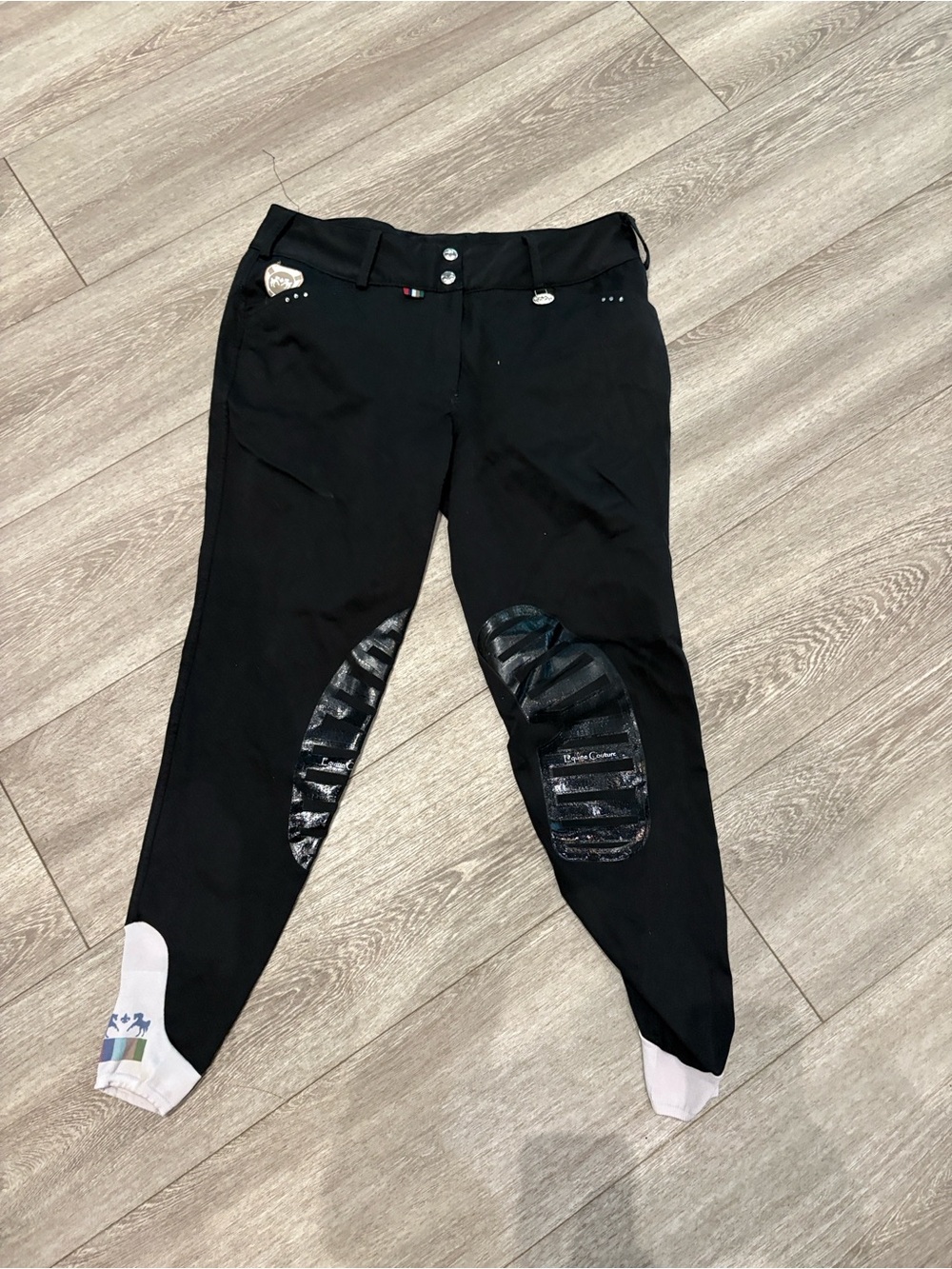 Black Women's Jeggings with Silicone Knee Grips